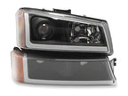 Raxiom 03-06 Chevrolet Silverado 1500 LED LightBar OE Proj Headlights/Bumper Lights- Black - Clear