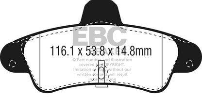 EBC 2001-2003 Mercury Cougar 2.0L Ultimax2 Rear Brake Pads