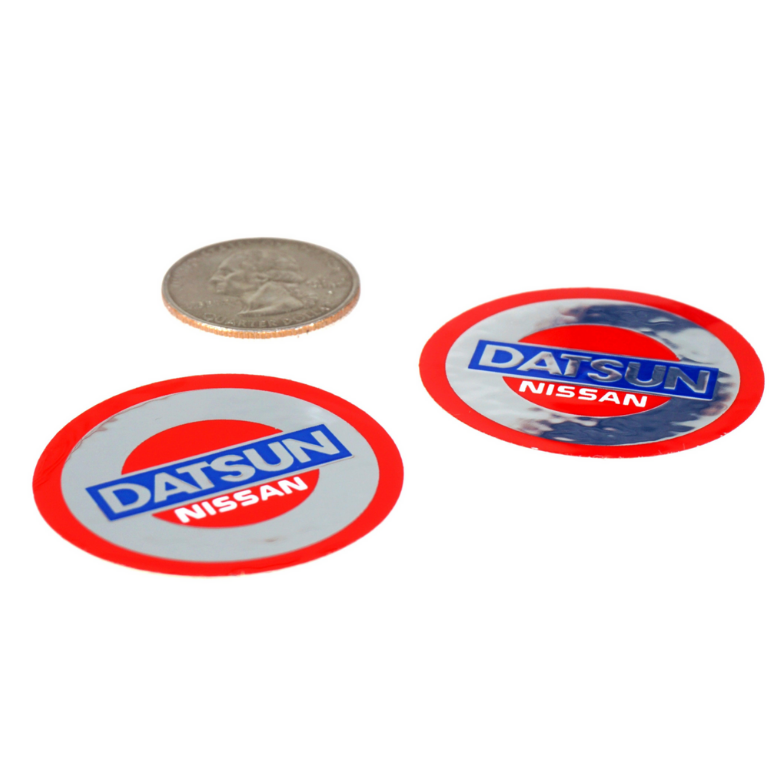 Vintage Style decals, Chrome-Vinyl, Style: Datsun (Two Stickers)