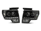 Raxiom 09-14 Ford F-150 G2 Super White LED Halo Projector Headlights- Black Housing- Clear Lens