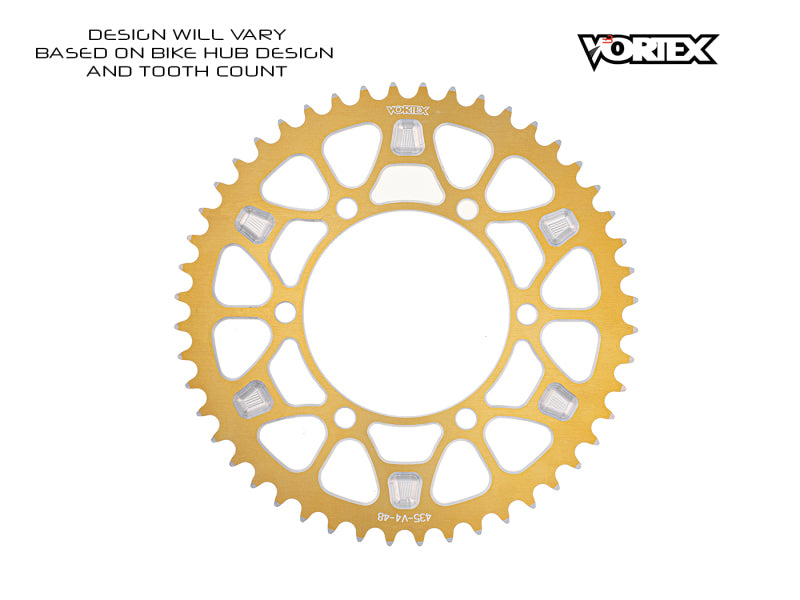 Vortex Racing V4 44 Tooth 530 Rear Sprocket - Gold