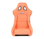 NRG FRP Bucket Seat ULTRA Edition W/ Grey Pearlized Back / Peach Microfiber Material - Large