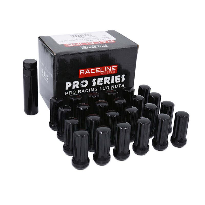 Raceline 14x1.50mm XL Spline Black Lug Nuts (24 Pack)