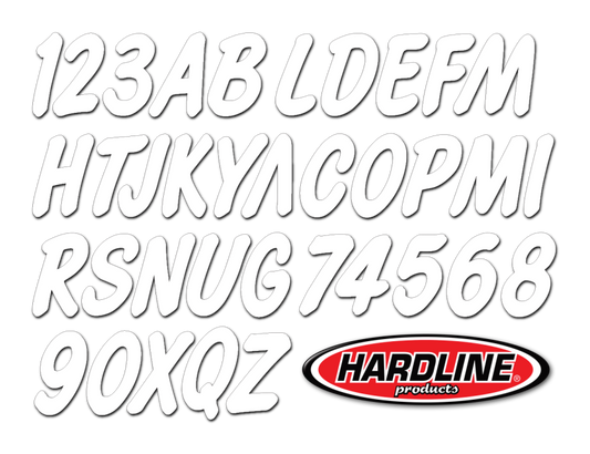 Hardline Boat Lettering Registration Kit 3 in. - 400 White Solid