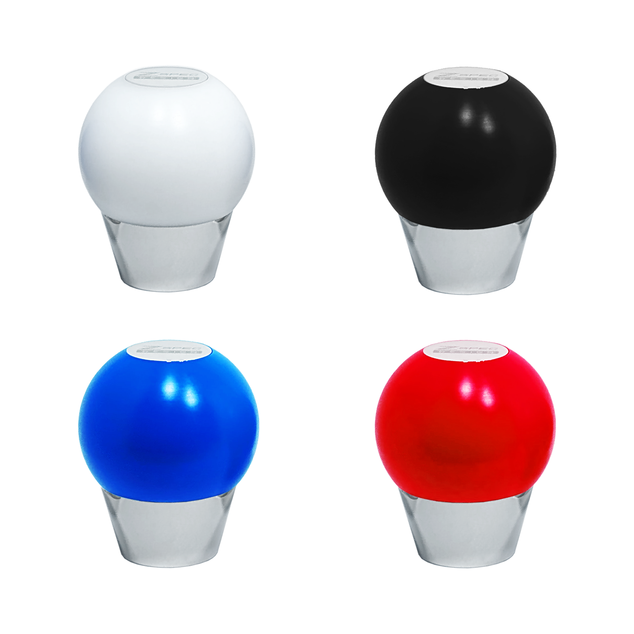 ZSPEC Round Shift Knob, M10-1.25, Delrin & Stainless, 207 Grams, 4-Speed Pattern