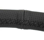 NRG Reinforced Stealth Wheel (380mm) 3 Spoke Center 1in Deep Dish - Perforated Leather Black Stitch