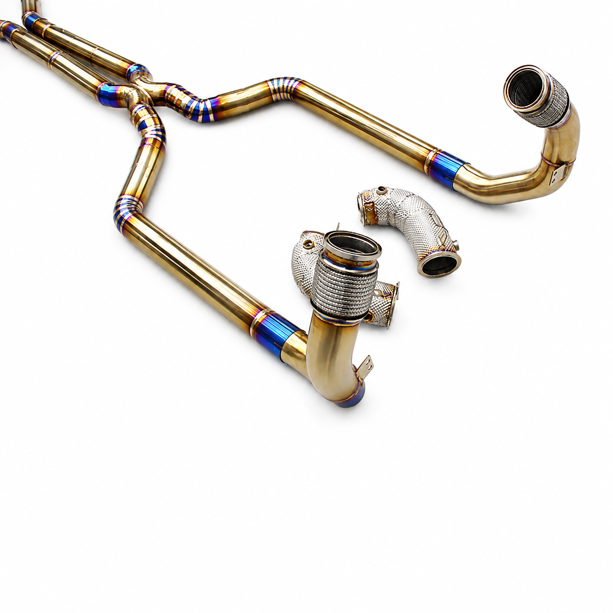 Valved Titanium Catback Exhaust System Downpipe for BMW M5 F90 4.4T by Stratec Systems