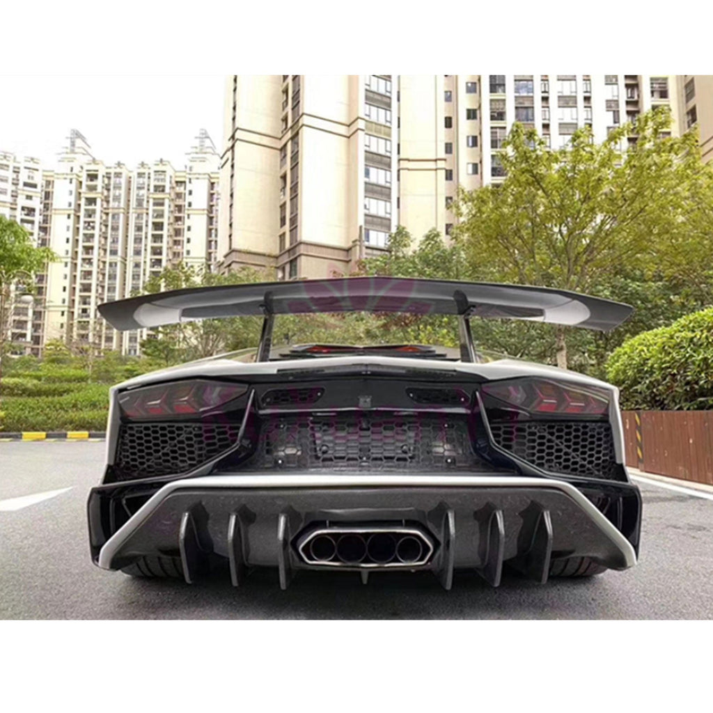 SV Style Semi Carbon Fiber Rear Bumper for Lamborghini Aventador LP700 LP720 LP750 - Bull Boost Performance