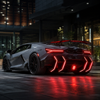 Aggressive Dry Carbon LED Bumper Diffuser for Lamborghini Revuelto SV by Stratec Systems