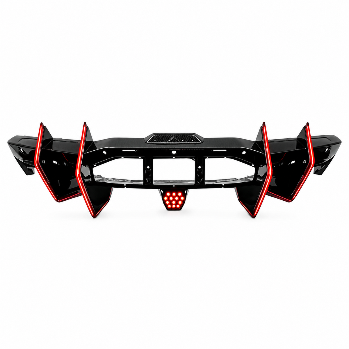Aggressive Dry Carbon LED Bumper Diffuser for Lamborghini Revuelto SV by Stratec Systems