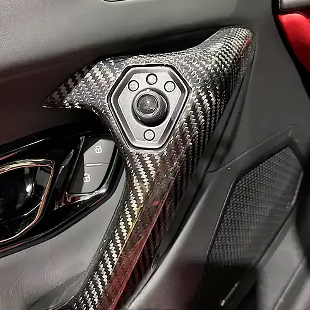 Carbon Fiber Interior Door Grab Handle Cover Trim for Lamborghini Huracan 14-21 - Bull Boost Performance