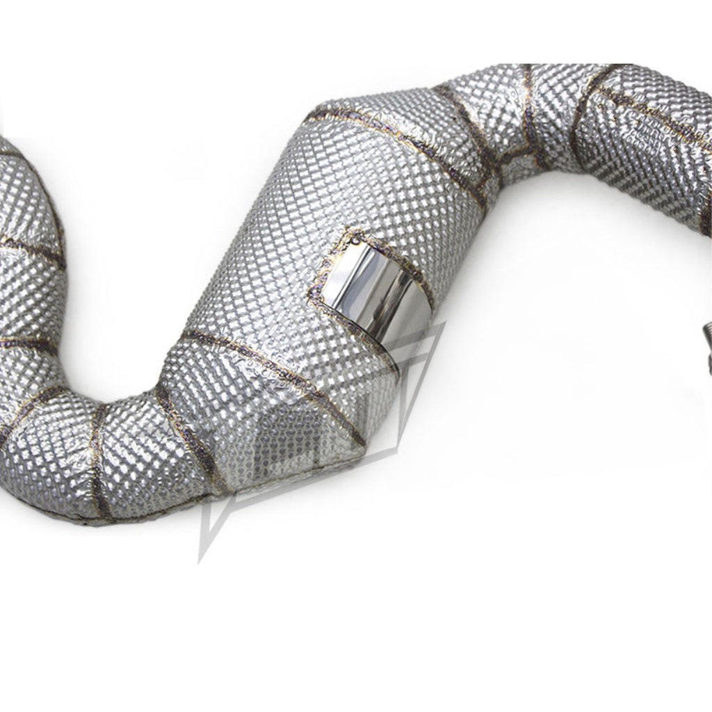 Catted High Flow 304 Stainless Exhaust Downpipe for Audi RS6 C7 4.0TT - Bull Boost Performance