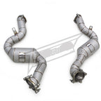 Catted High Flow 304 Stainless Exhaust Downpipe for Audi RS6 C7 4.0TT - Bull Boost Performance