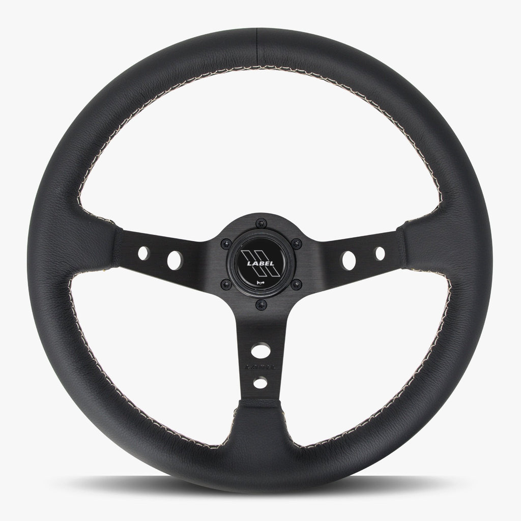 The Daytona | Black Leather | Black Spoke | White Stitch