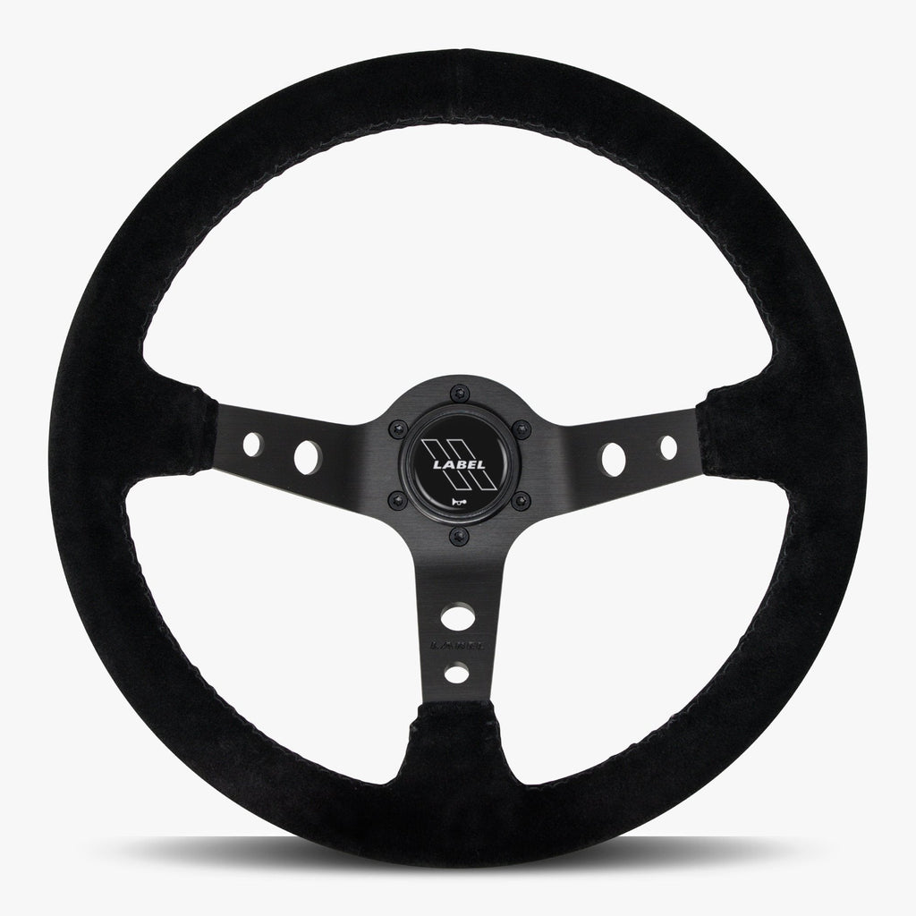 The Daytona | Black Alcantara Suede | Black Spoke | Black Stitch