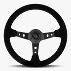 The Daytona | Black Alcantara Suede | Black Spoke | Black Stitch