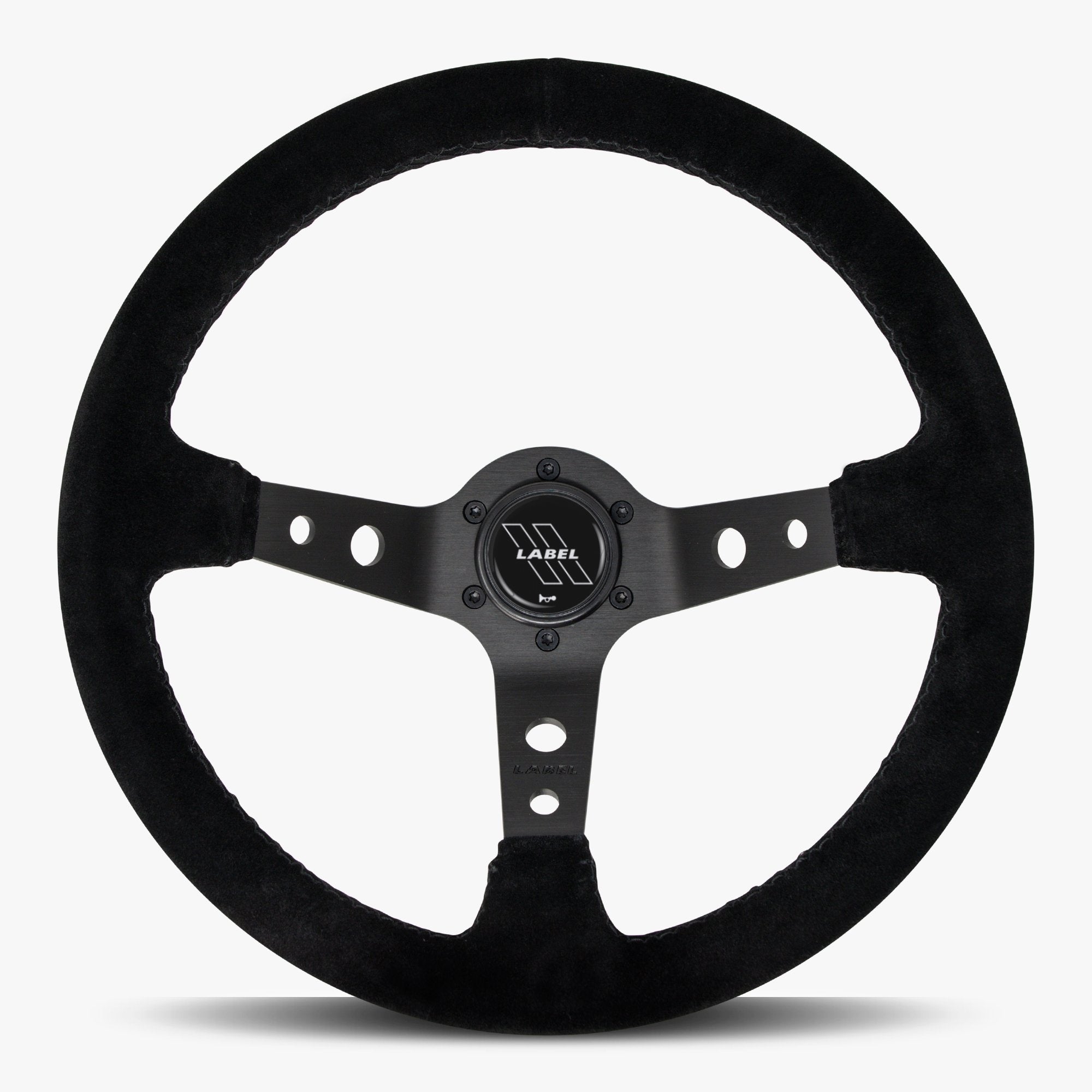 The Daytona | Black Alcantara Suede | Black Spoke | Black Stitch