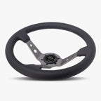 The Daytona | Black Leather | Graphite Spoke | Black Stitch