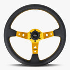 The Daytona | Black Leather | Gold Spoke | Gold Stitch