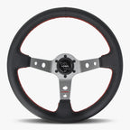The Daytona | Black Leather | Graphite Spoke | Red Stitch