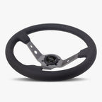 The Daytona | Black Perforated Leather | Graphite Spoke | Black Stitch