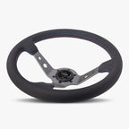 The Daytona | Black Perforated Leather | Graphite Spoke | Bavarian Stitch