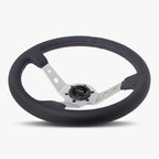 The Daytona | Black Leather | Silver Spoke | Bavarian Stitch