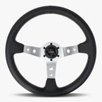 The Daytona | Black Leather | Silver Spoke | White Stitch