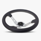 The Daytona | Black Leather | Silver Spoke | White Stitch