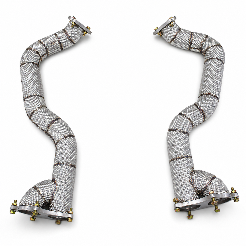 High Flow Exhaust Downpipe for Porsche Cayman 718 GT4 RS 4.0L 2022-2025 Catless by Stratec Systems