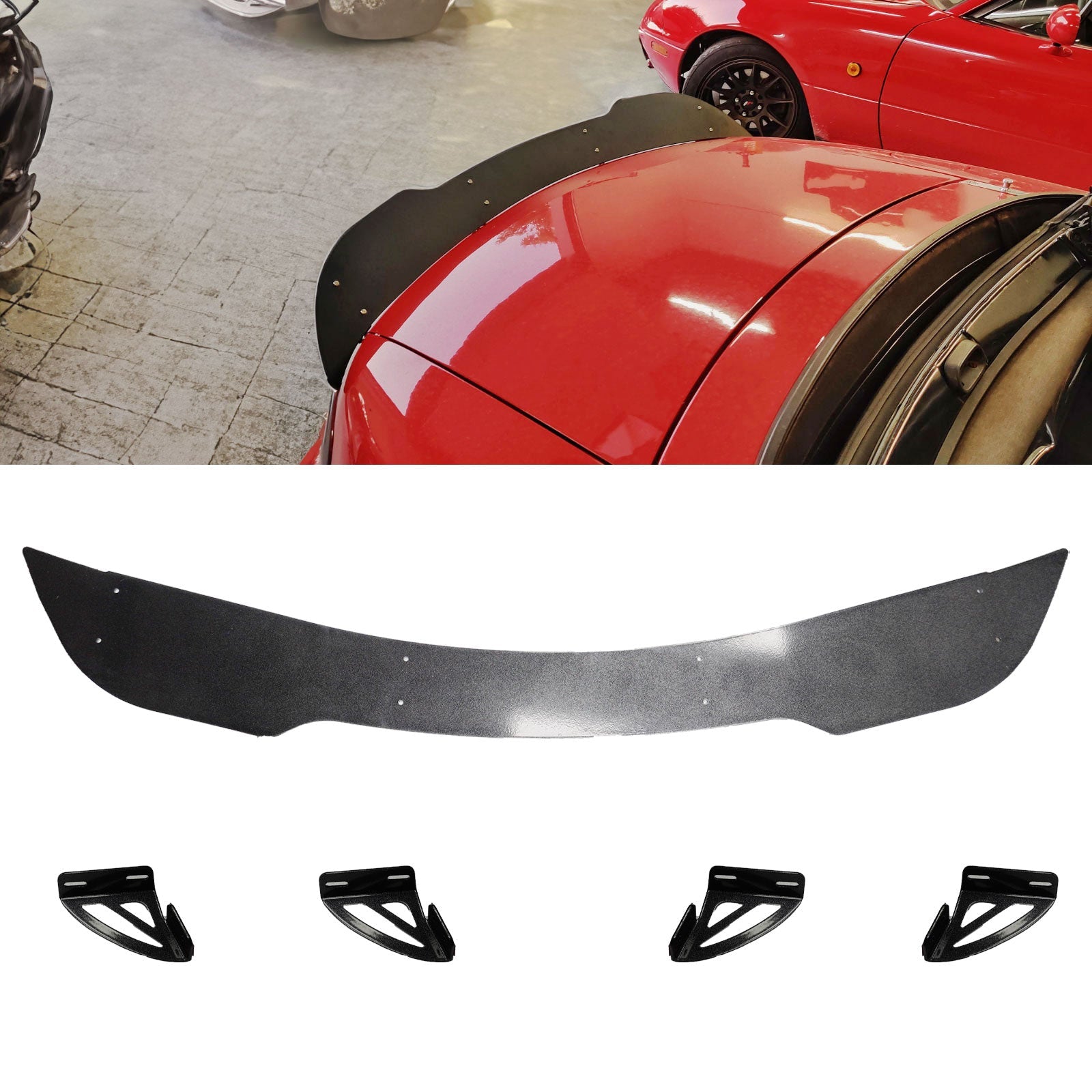 Miata MX-5 NA Aggressive Ducktail Spoiler Duckbill Trunk Wing MK1 Aluminum - Bull Boost Performance