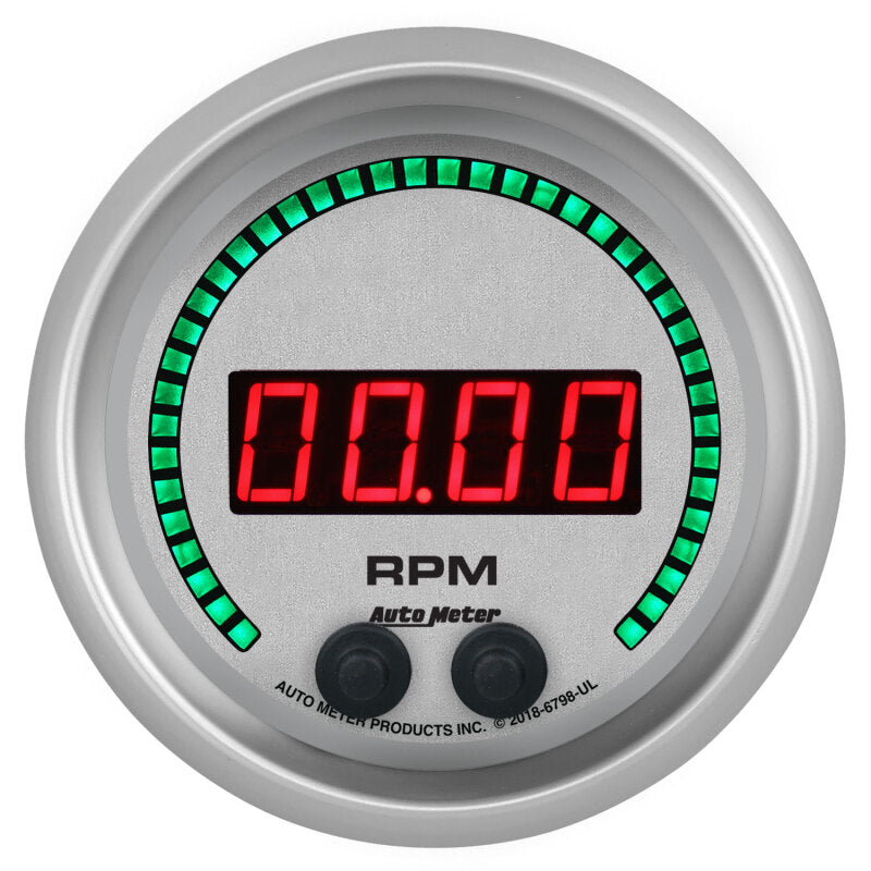 Autometer 85.7mm Silver 0-16K RPM Tachometer Ultra-Lite Elite Digital Gauge