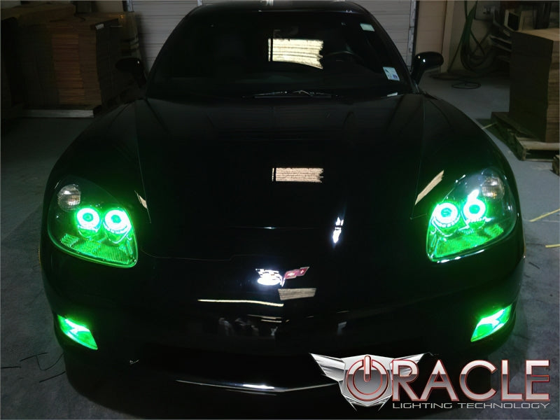 Oracle 05-13 Chevrolet Corvette C6 LED Fog Light Halo Kit - Red
