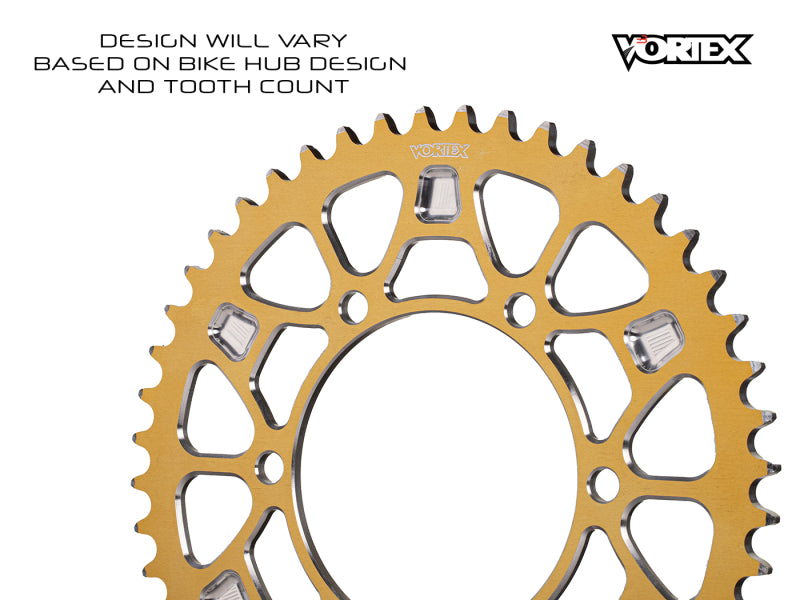 Vortex Racing V4 44 Tooth 525 Rear Sprocket - Gold