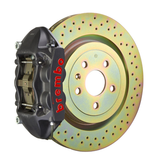 Brembo SS Rear GTS BBK 4 Piston Cast 365x28 1pc Rotor Drilled-Black HA