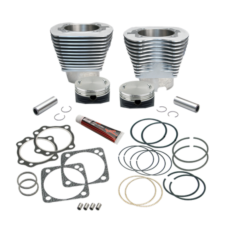 S&S Cycle 84-99 BT 4-1/8in Bore Cylinder Set w/ Pistons For 117in V-Series Engines - Natural