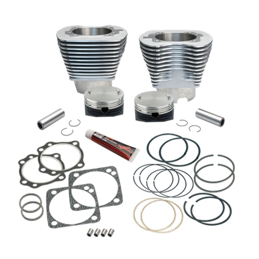 S&S Cycle 84-99 BT 4-1/8in Bore Cylinder Set w/ Pistons For 117in V-Series Engines - Natural