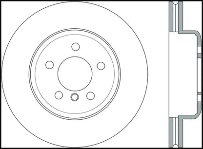 StopTech 11-15 BMW 535i/535xi/ 12-15 640i Front Right Drilled Sport Brake Rotor