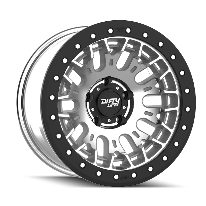 Dirty Life DT-3 17X9 5x127 -38 Offset - Machined Finish w/ Simulated Beadlock