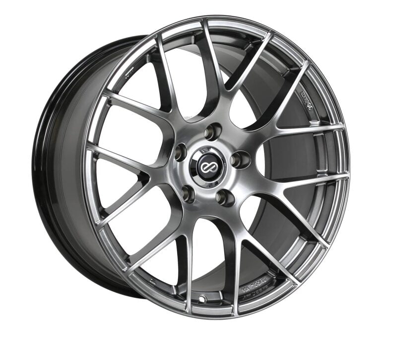 Enkei Raijin 19x8 42mm Inset 5x120 Bolt Pattern 72.6 Hub Bore Hyper Silver Wheel