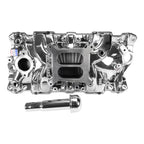 Edelbrock Chevy SB Performer EPS Intake Manifold w/ Oil Fill Tube - Chrome Plasma