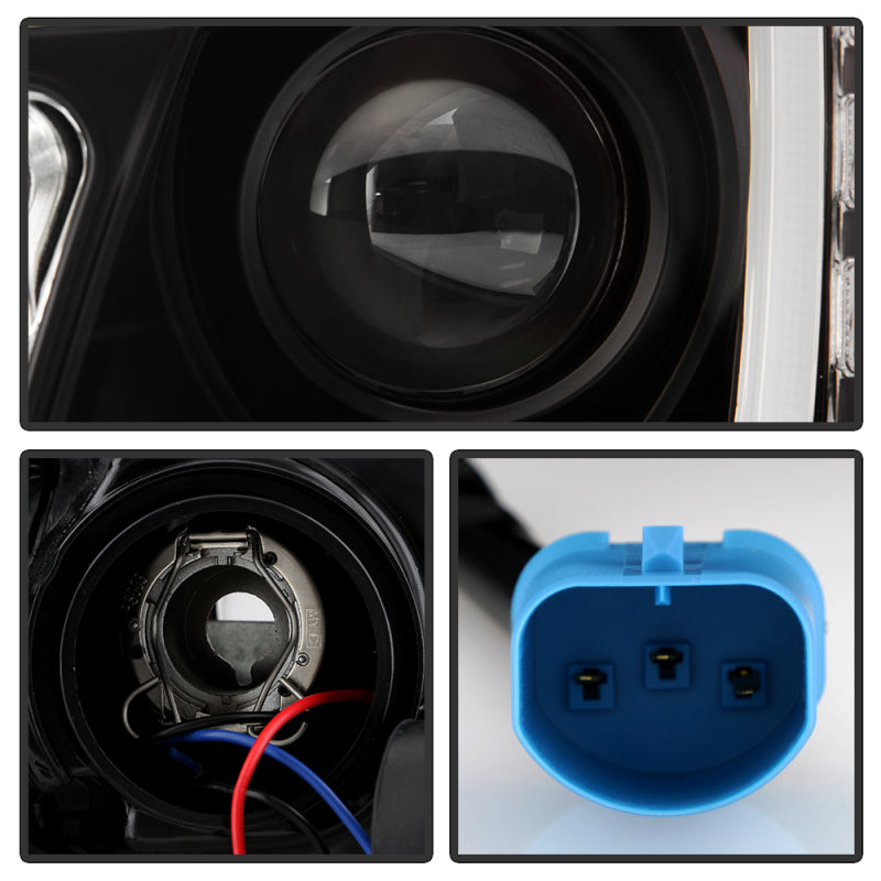 Spyder Peterbilt 325 2008-2019 Driver Side Projector Headlights - Black (PRO-YD-PB38600-L-BK)