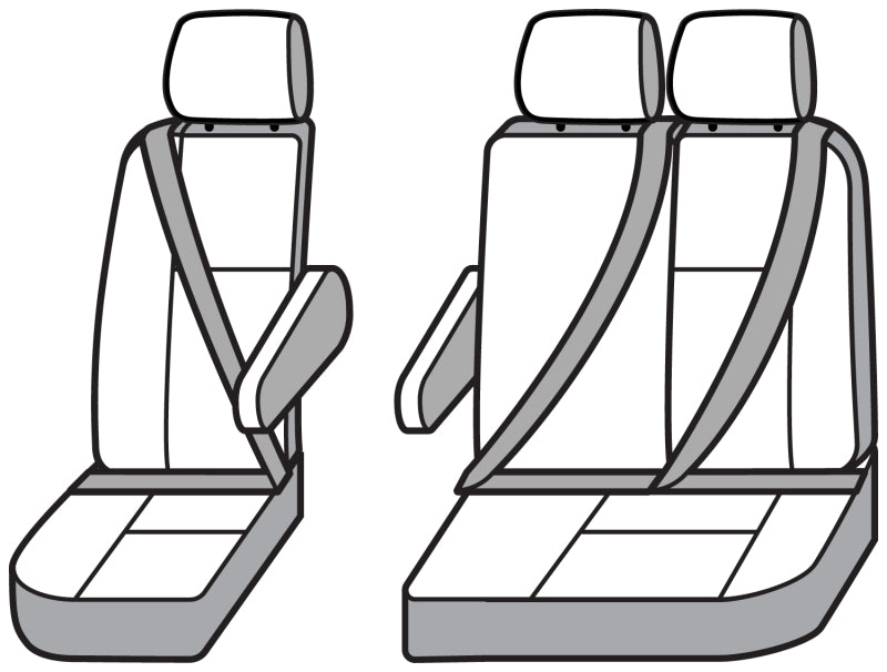 Covercraft 15-26 Ford Transit Endura Waterproof SeatSaver Third Row Seat Covers-Taupe