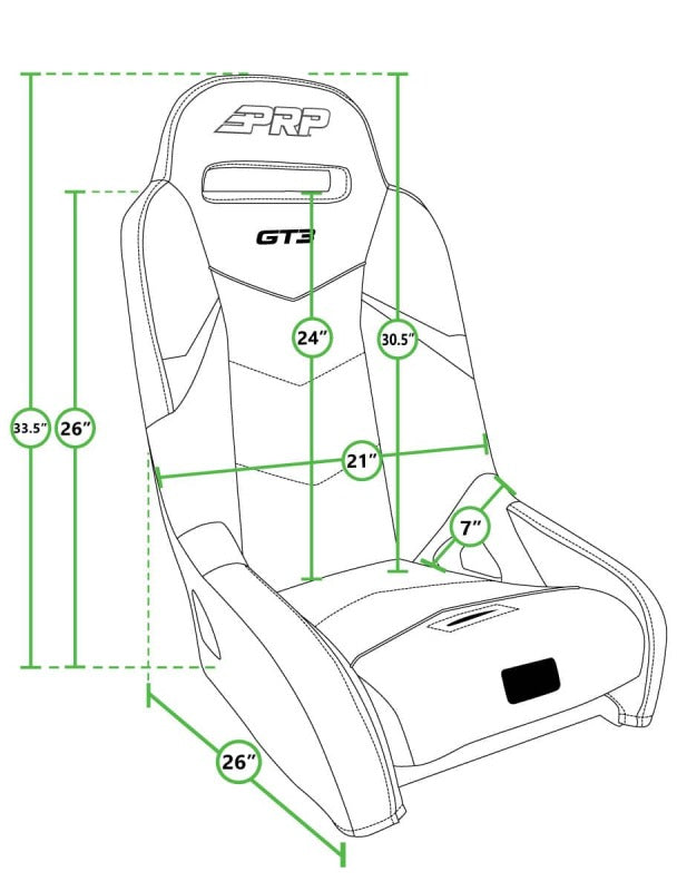 PRP Polaris General GT3 Suspension Seats Kit (Pair) - Black & Gray