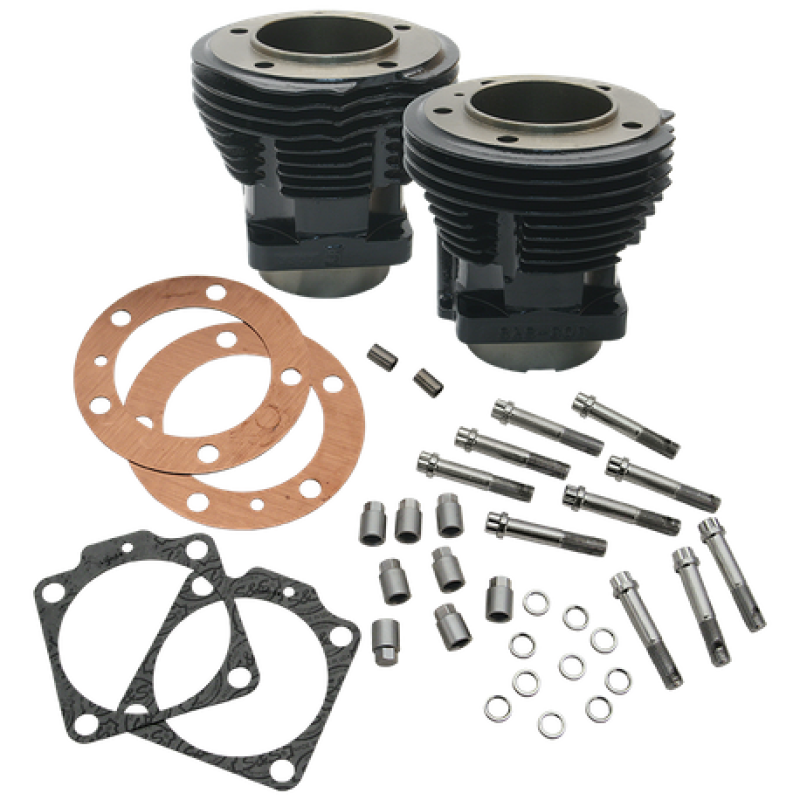 S&S Cycle 66-78 74in BT & Stock Bore Strokers 3-7/16in Bore Cylinders - Gloss Black