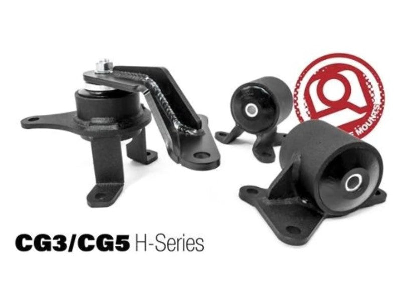 Innovative 98-02 Accord H-Series Black Steel Mounts 85A Bushings