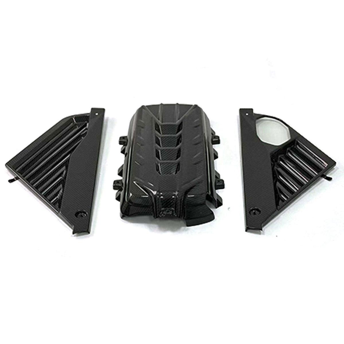 Dry Carbon Fiber Engine Bay Cover Kit for Chevrolet Corvette C8 Stingray Z06 by Stratec Systems