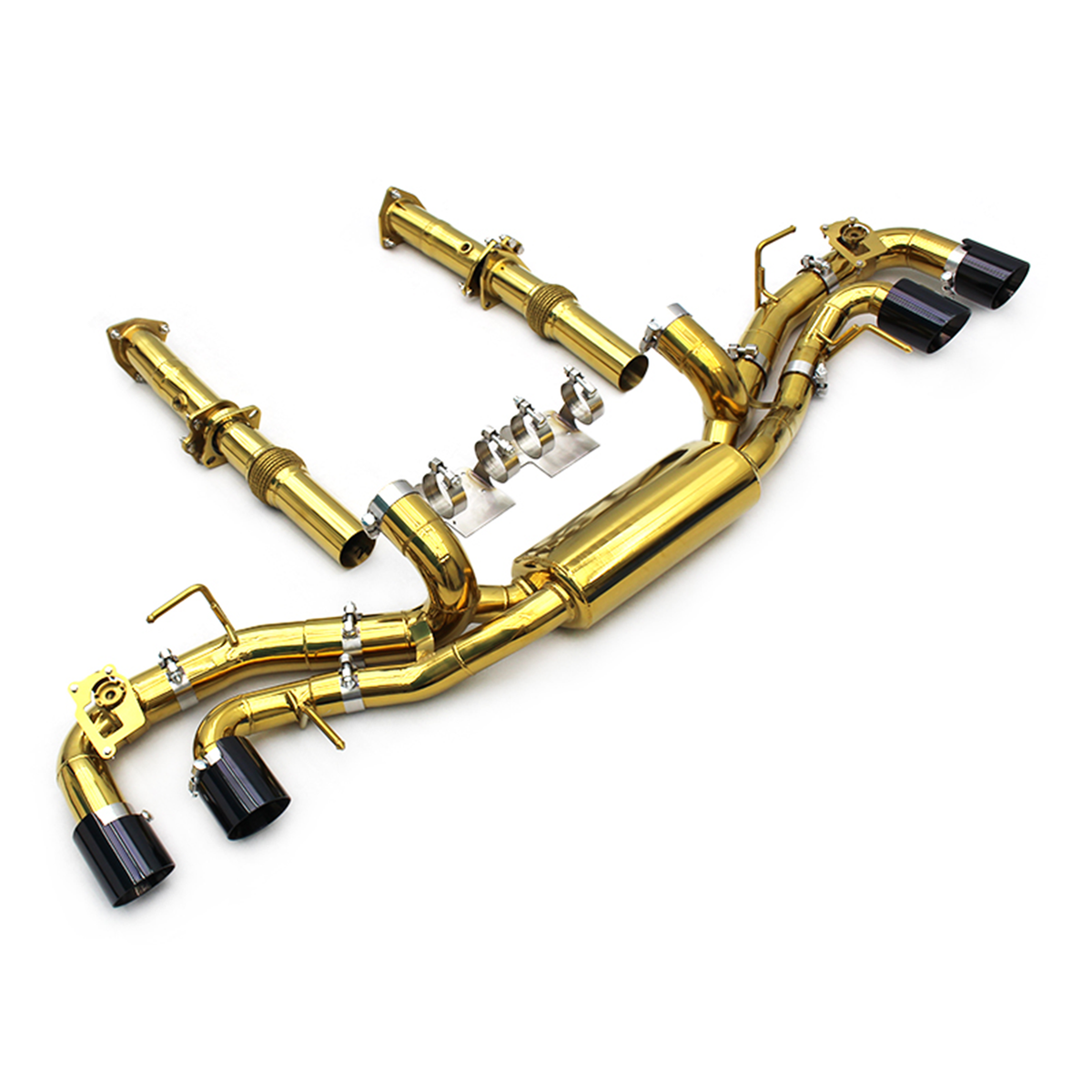 Stainless Valved Catback Exhaust System with Downpipe for Chevrolet Corvette C8 by Stratec Systems