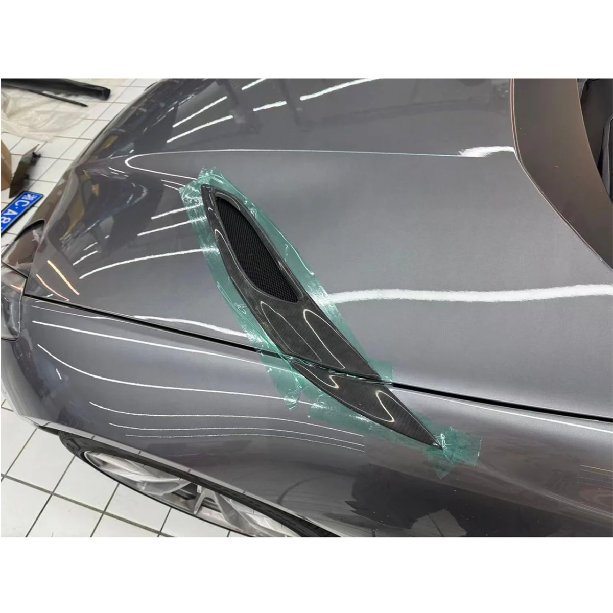 Carbon Fiber Hood Vent Trim Cover for Ferrari 812 Superfast by Stratec Systems