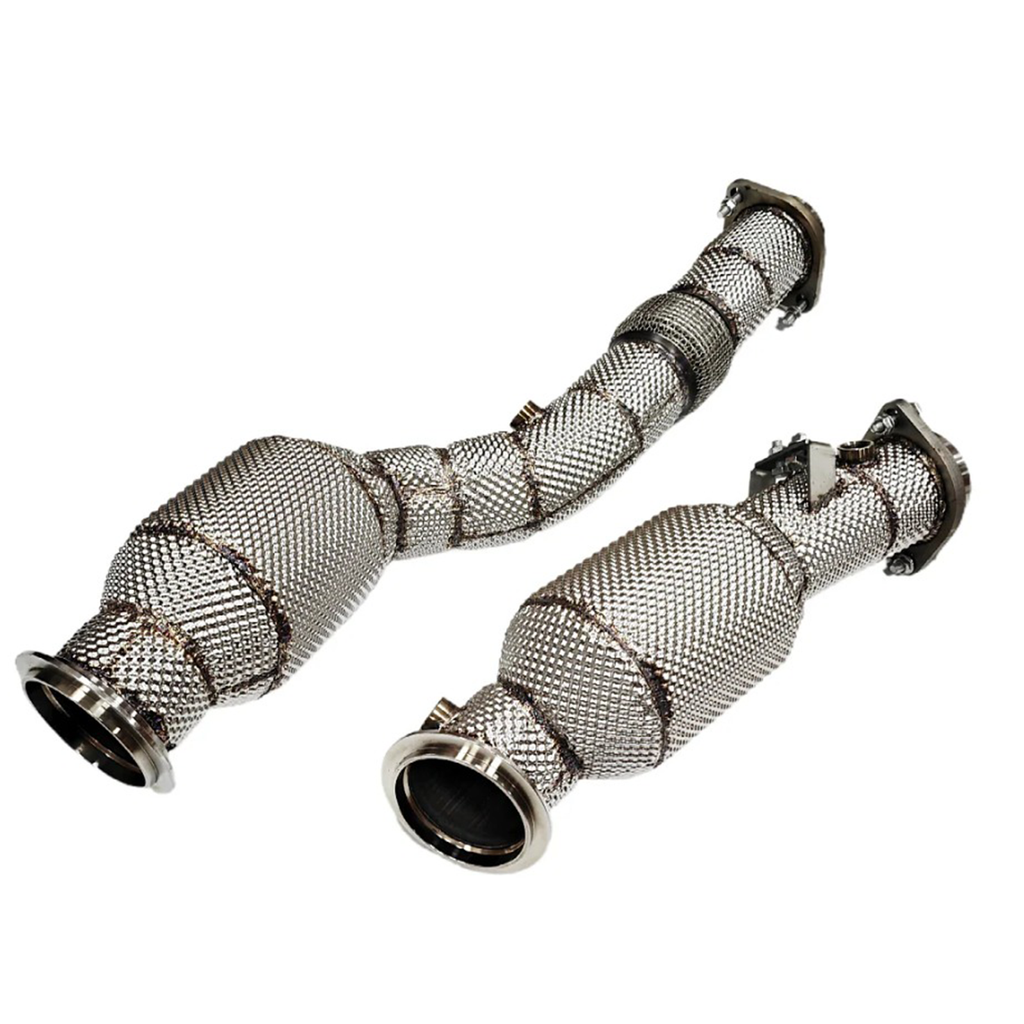 High-Flow Catted Exhaust Downpipes for BMW G87 M2 G80 M3 G82 M4 - Bull Boost Performance